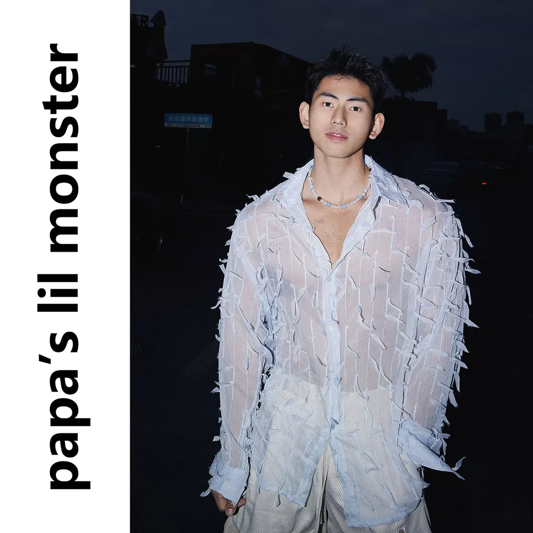 25SS【原创】美式度假风薄纱透视春夏衬衫男浪漫羽毛雨设计上衣女