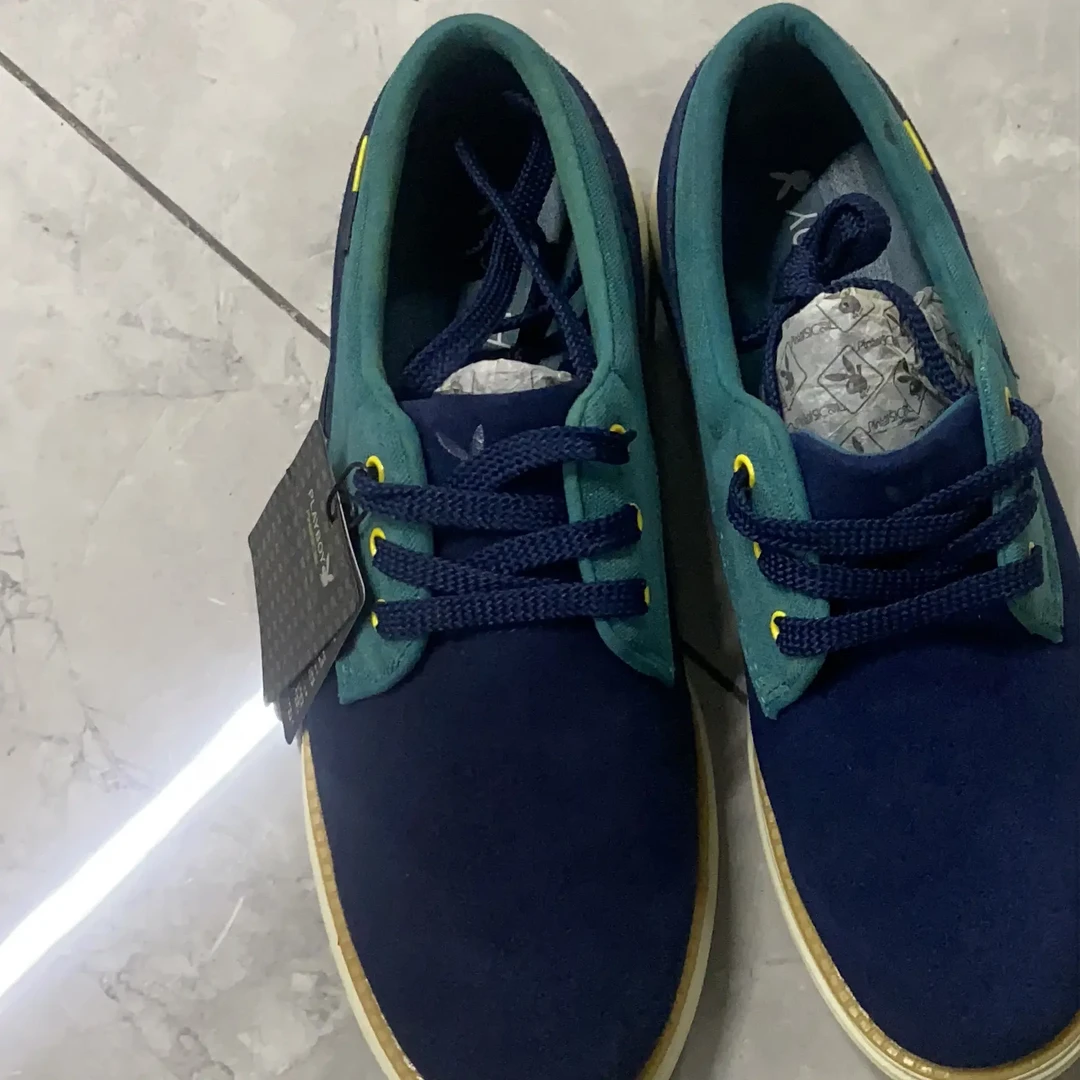 133号43码蓝色拼接米白色鸳鸯低帮复古百搭