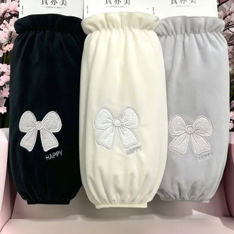 韩版时尚长款加宽防脏套袖女秋冬学生羽绒服护袖口袖套办公棉手袖