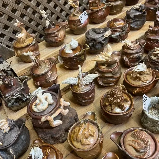 柴烧粗陶手捏精品宝瓶