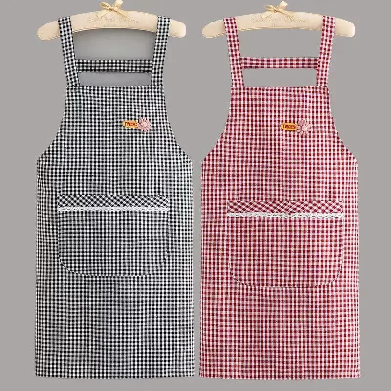 棉布围裙厨房棉麻背带围腰围裙防油污反穿衣印制围裙厂家批发