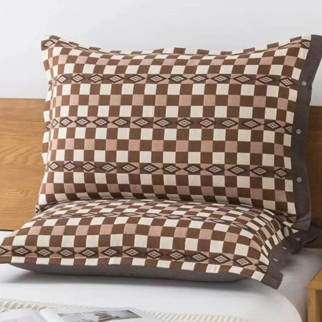 纯棉纱布枕套加厚透气全棉枕头套吸汗柔软家用成人枕芯套一条