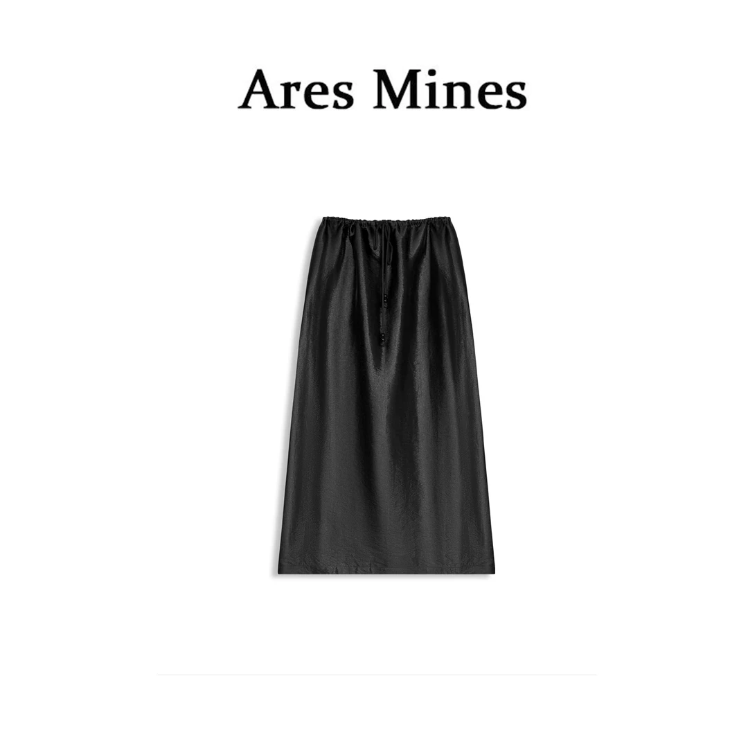 【盛朗熙Ares Mines】法式设计 松紧腰抽绳设计净版半身裙