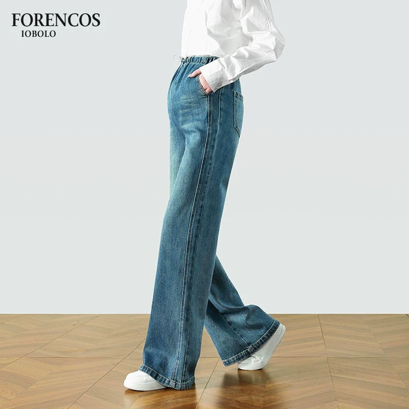 孕妇牛仔裤2025新款春秋季外穿无托腹直筒阔腿大码牛仔拖地长裤