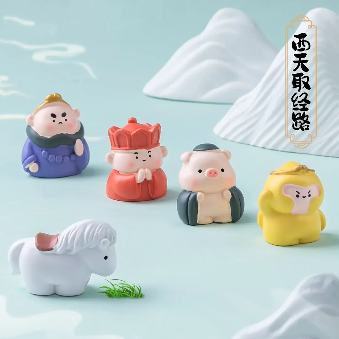 可爱胖胖西游记悟空师徒四人公仔 diy装饰品配件桌面小摆件车载
