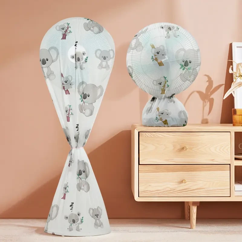 落地式风扇防尘罩中式田园卡通清新电扇遮尘电扇罩立式落地风扇罩