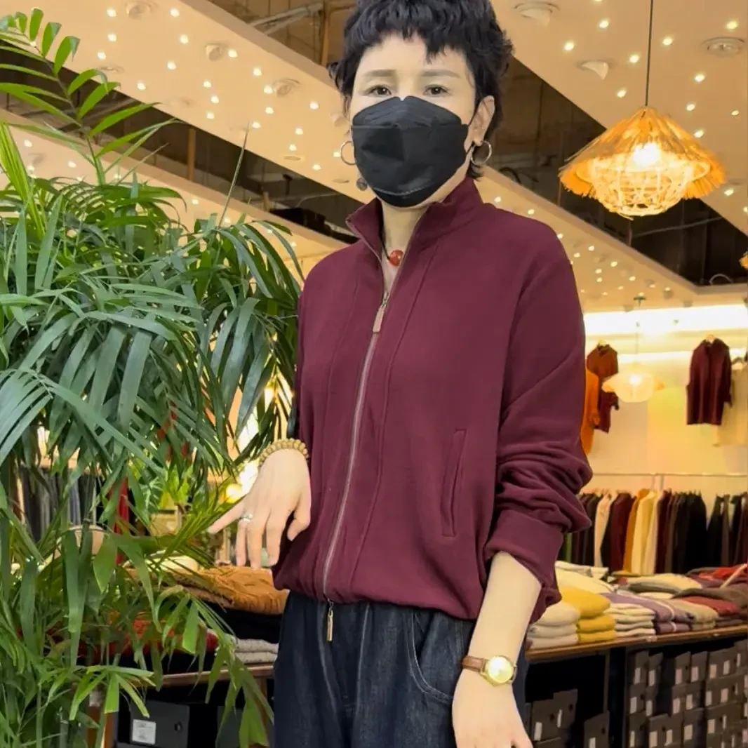 立领德绒保暖女短外套时尚秋冬款