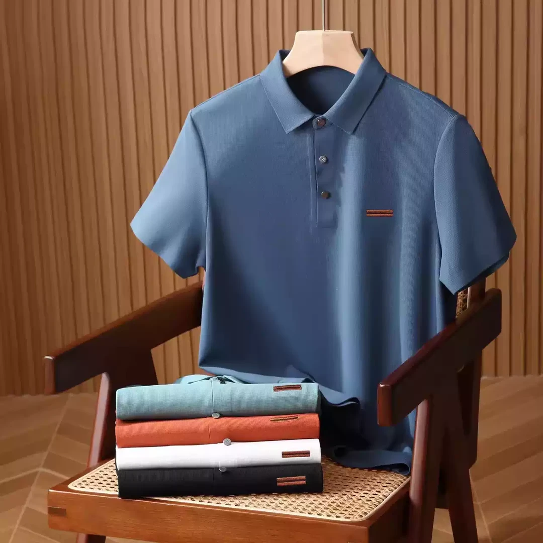 米兰入场券！专柜高端凉感丝滑弹力透气夏季男轻商务短袖POLO衫