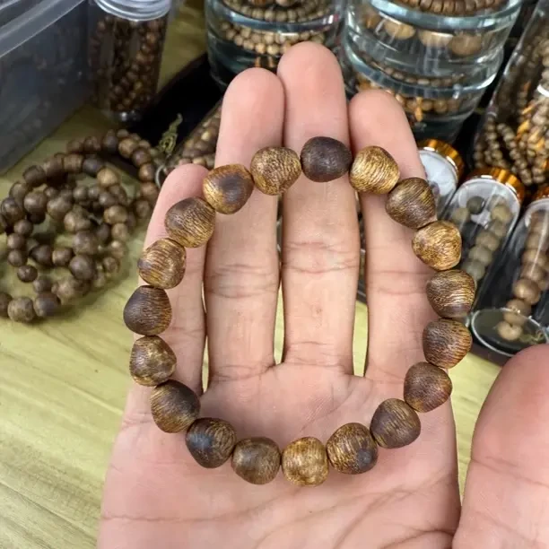 沉香楠单圈圆珠手串清香淡雅