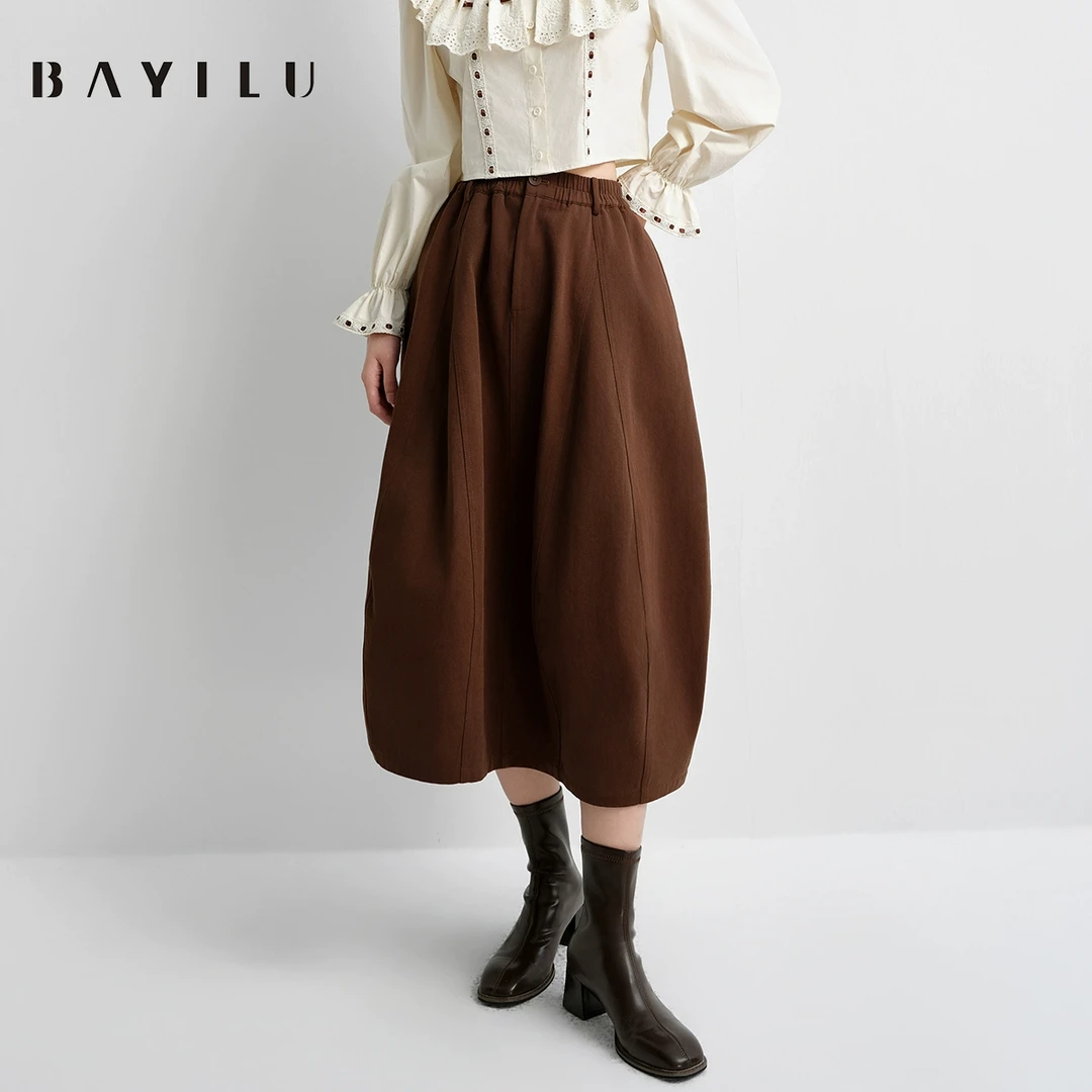 【尚雅】芭依璐2025春季半身裙遮肉显瘦花苞裙复古裙子91Q3003