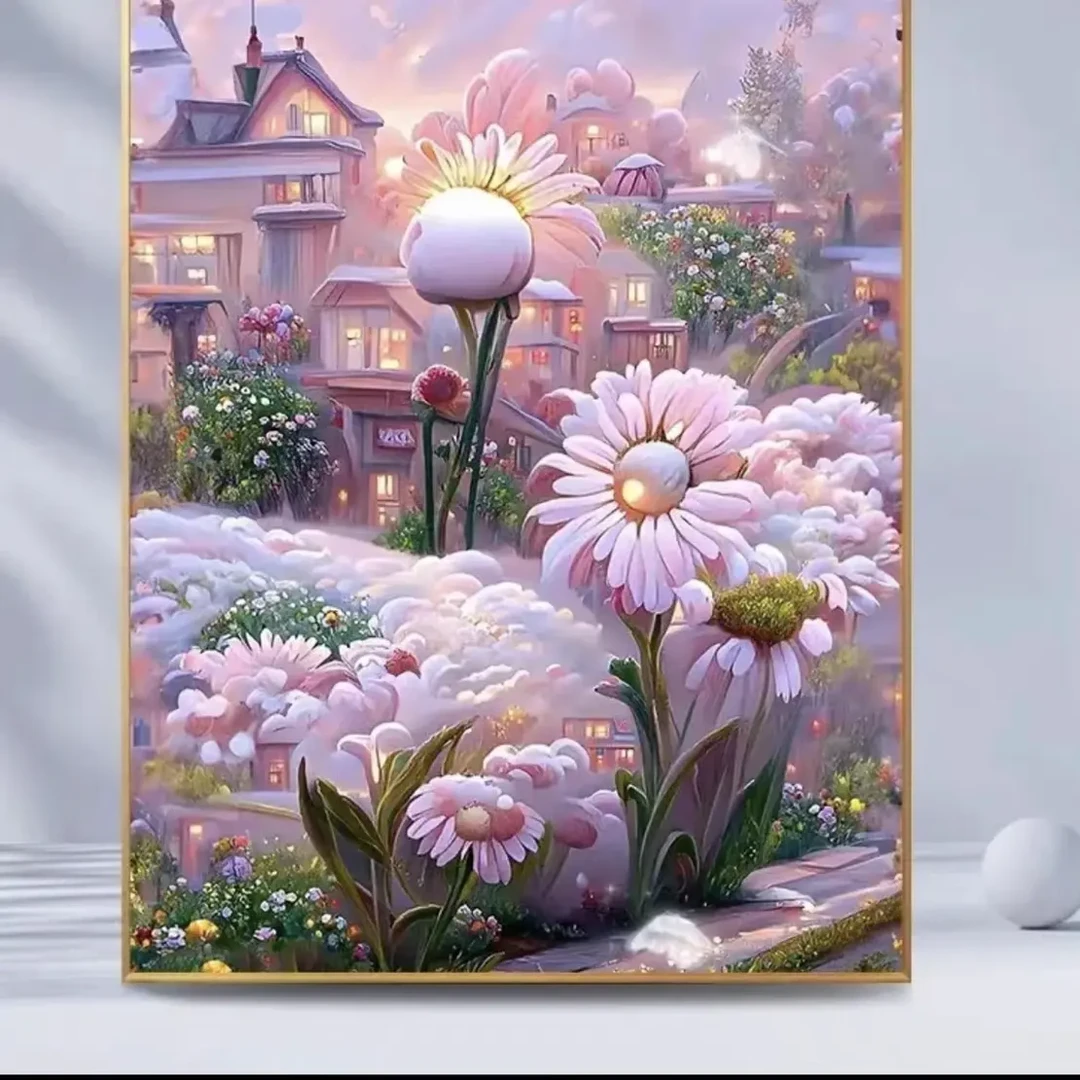 圆钻满钻百丝特梦幻雏菊客厅卧室餐厅手工解压钻石贴画