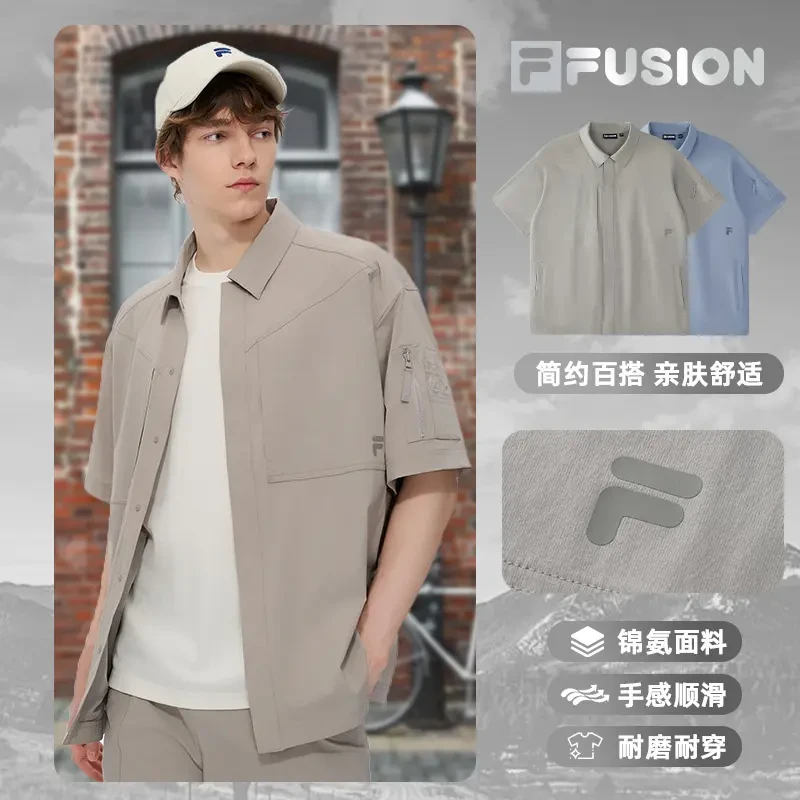 FILA FUSION男【凉感夏季宽松百搭】休闲POLO上衣外套T11M525401F