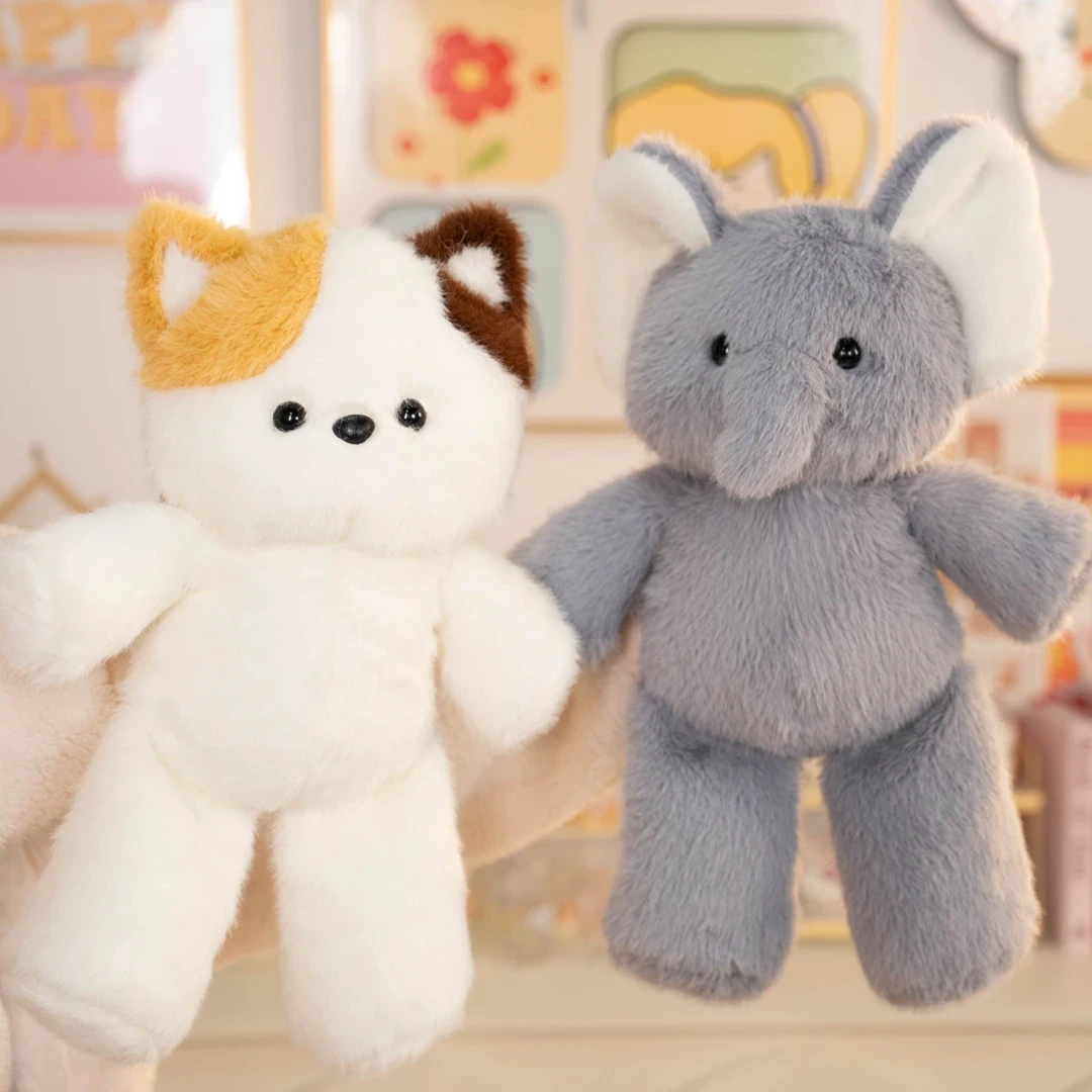 跑跑玩偶大象公仔三花猫娃娃毛绒玩具猫咪抱枕睡觉生日礼物女生