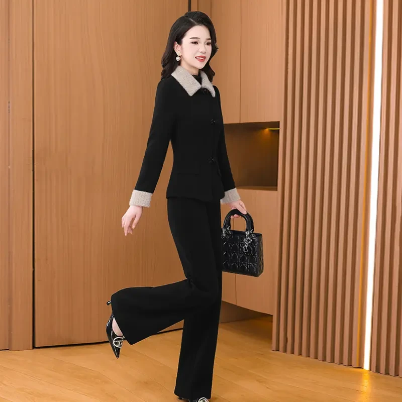 2025秋季法式轻奢贵夫人气质时尚大气休闲百搭减龄修身显瘦套裤