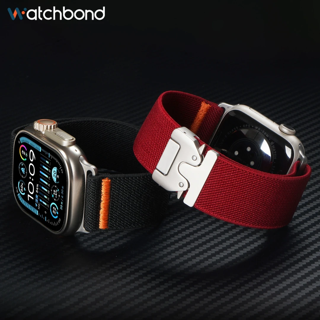 适用苹果apple watchultra3手表S11表带平纹编织s10降落伞s9腕带
