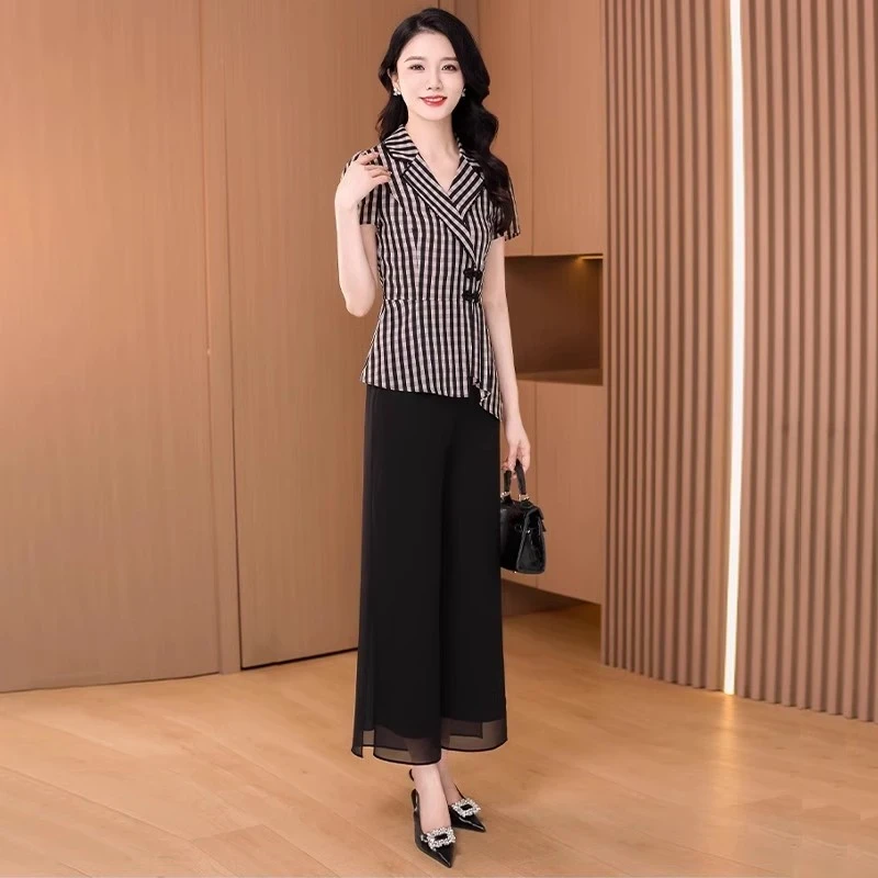 气质服装品牌职业小香风套装夏季2025新款女时尚妈妈妈装