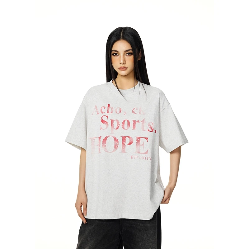 【Achock官方店】美式简约短袖T恤男女潮牌宽松情侣商场同款新品