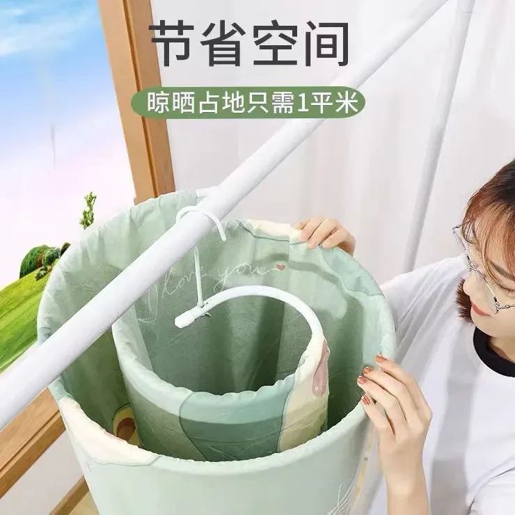晒被子神器螺旋式晾衣架阳台家用大圆形旋转挂凉专用晾晒床单被罩