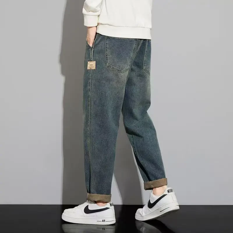 男士新款牛仔裤男款爆款2025新款春秋美式潮牌直筒休闲裤