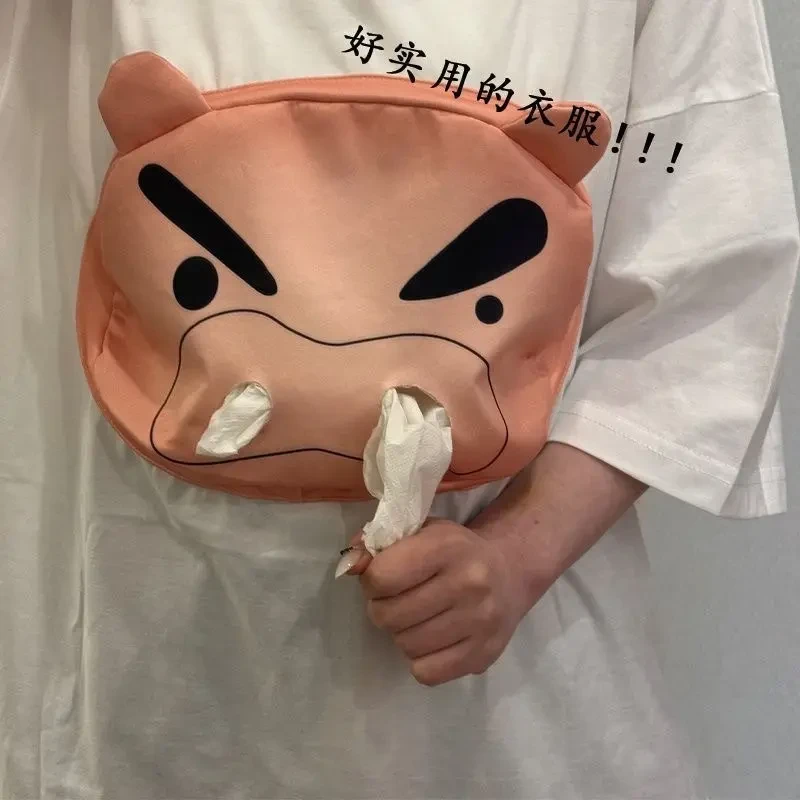 新款肥嘟嘟左卫门抽纸T恤可以发抽纸的衣服夏季短袖驾车个人用品