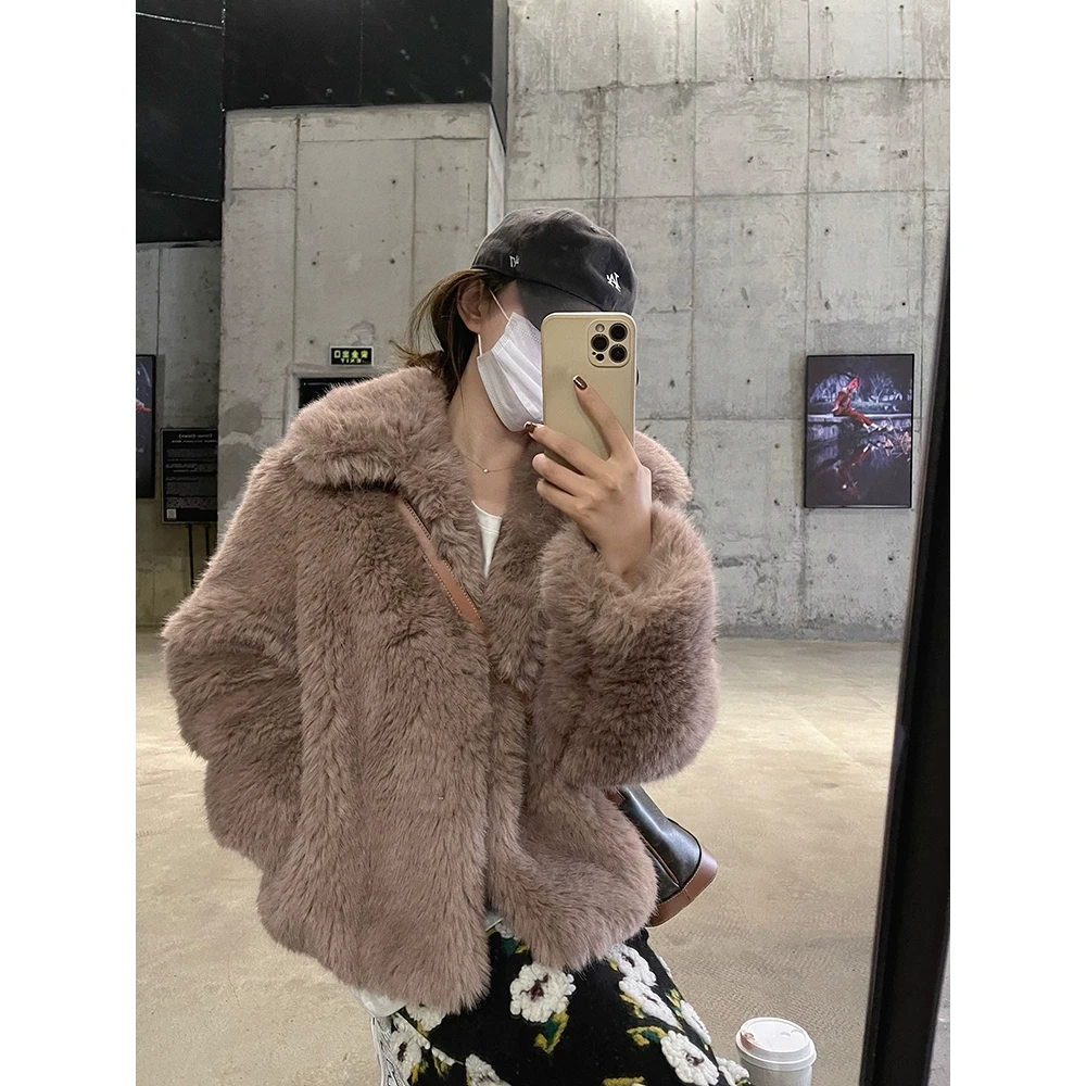 懒人轻奢 时髦洋气色毛毛外套