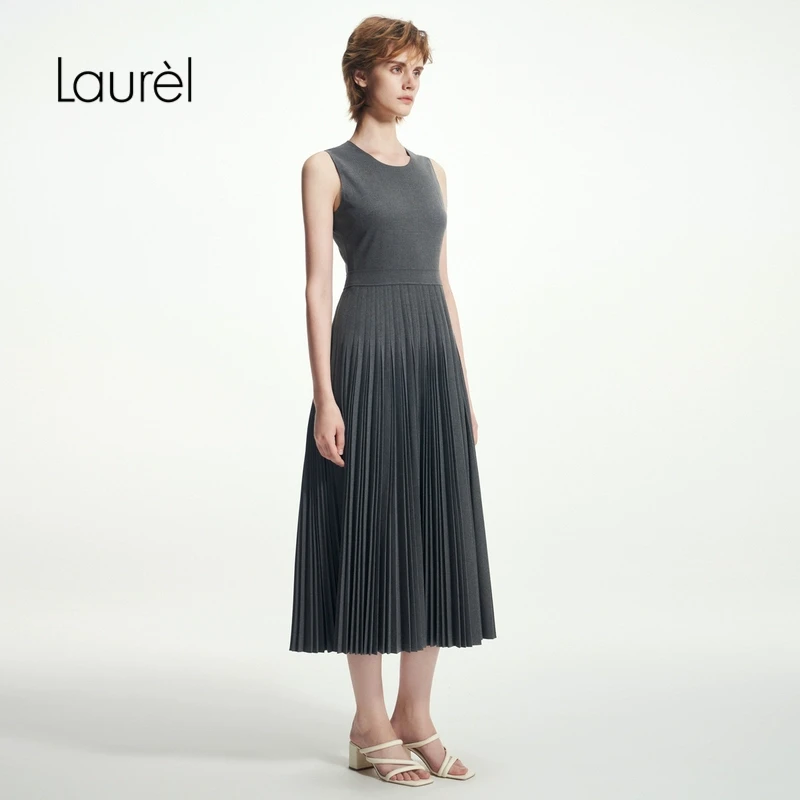 【粉丝专享】Laurel收腰无袖连衣裙女老钱风松弛感女装LWD343Y12100