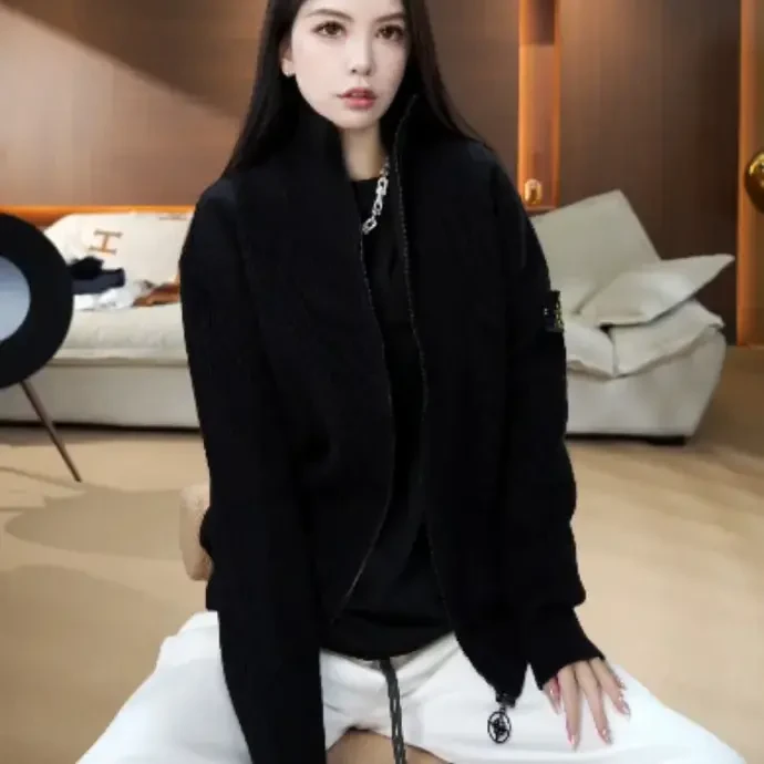 【大美夕】春秋季拉链常规外套男士宽松透气休闲石头609