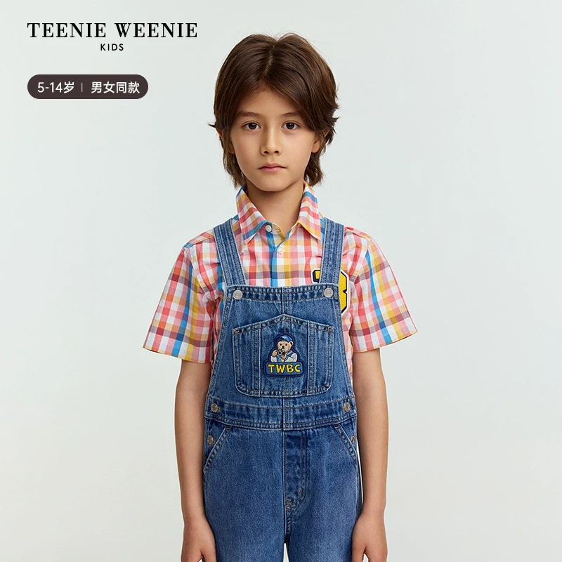 TeenieWeenie Kids小熊童装25复古摩登牛仔背带长裤TKTJ256395N