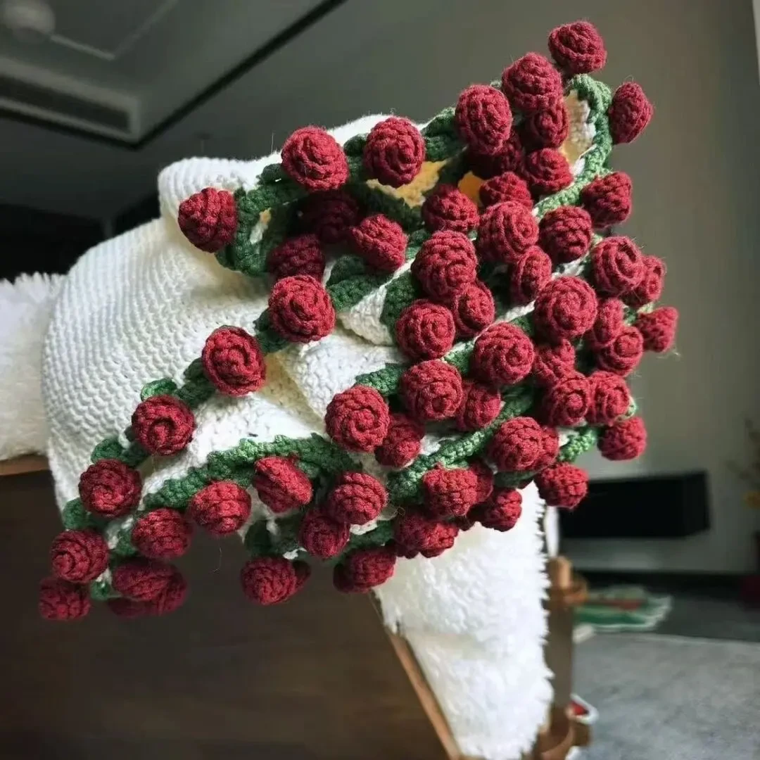 【节日礼物】玫瑰毛毯花钩织DIY玫瑰花花束情人节礼物材料包送女友