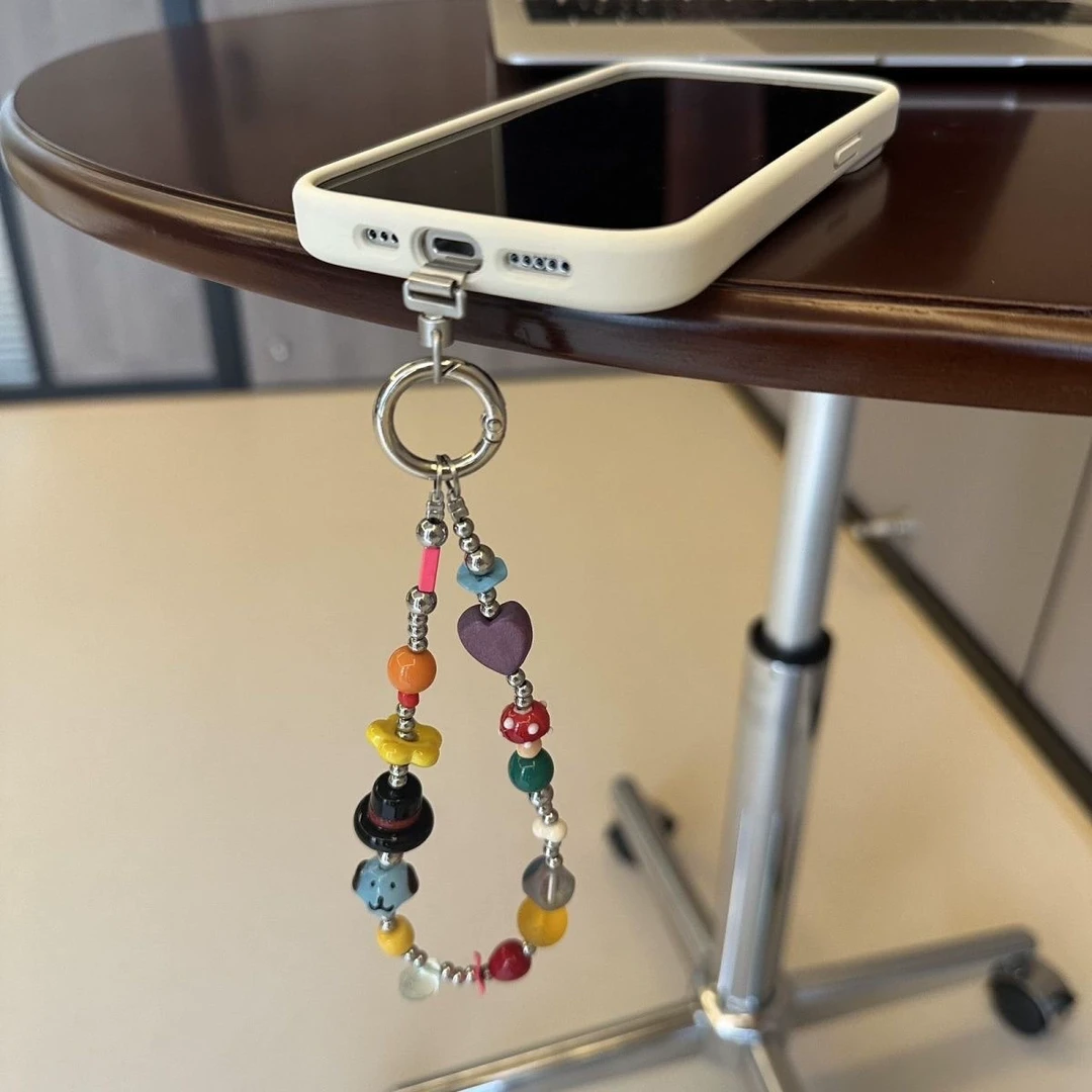 礼帽小狗手机链可爱手机挂绳新款ccd相机拍立得高级感手工串吊坠