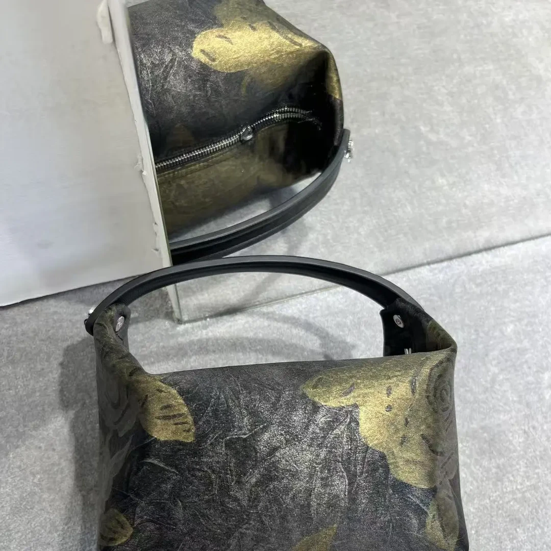 复古风单肩做旧耐磨休闲风斜挎包拼色拼接大号