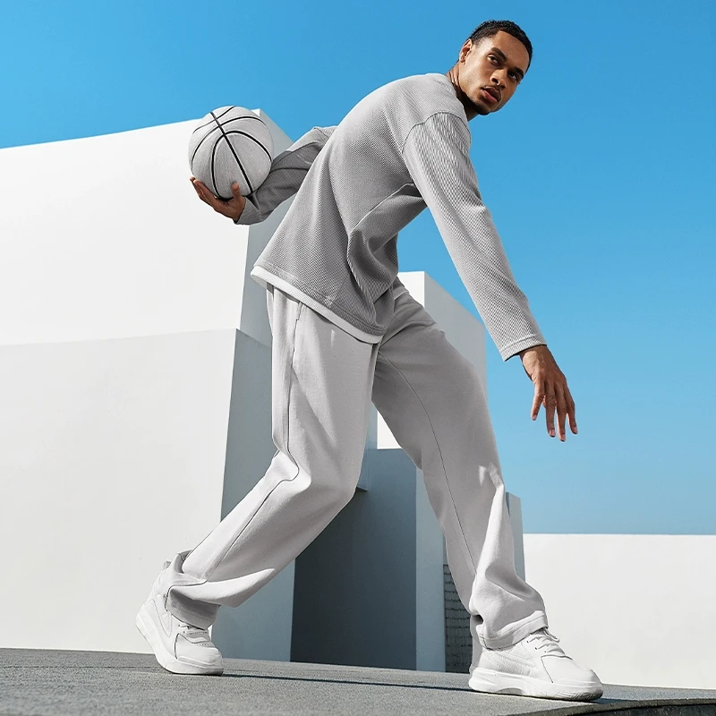 有志者UZIS斗志卫裤运动长裤男秋冬美式休闲篮球针织直筒卫裤加绒