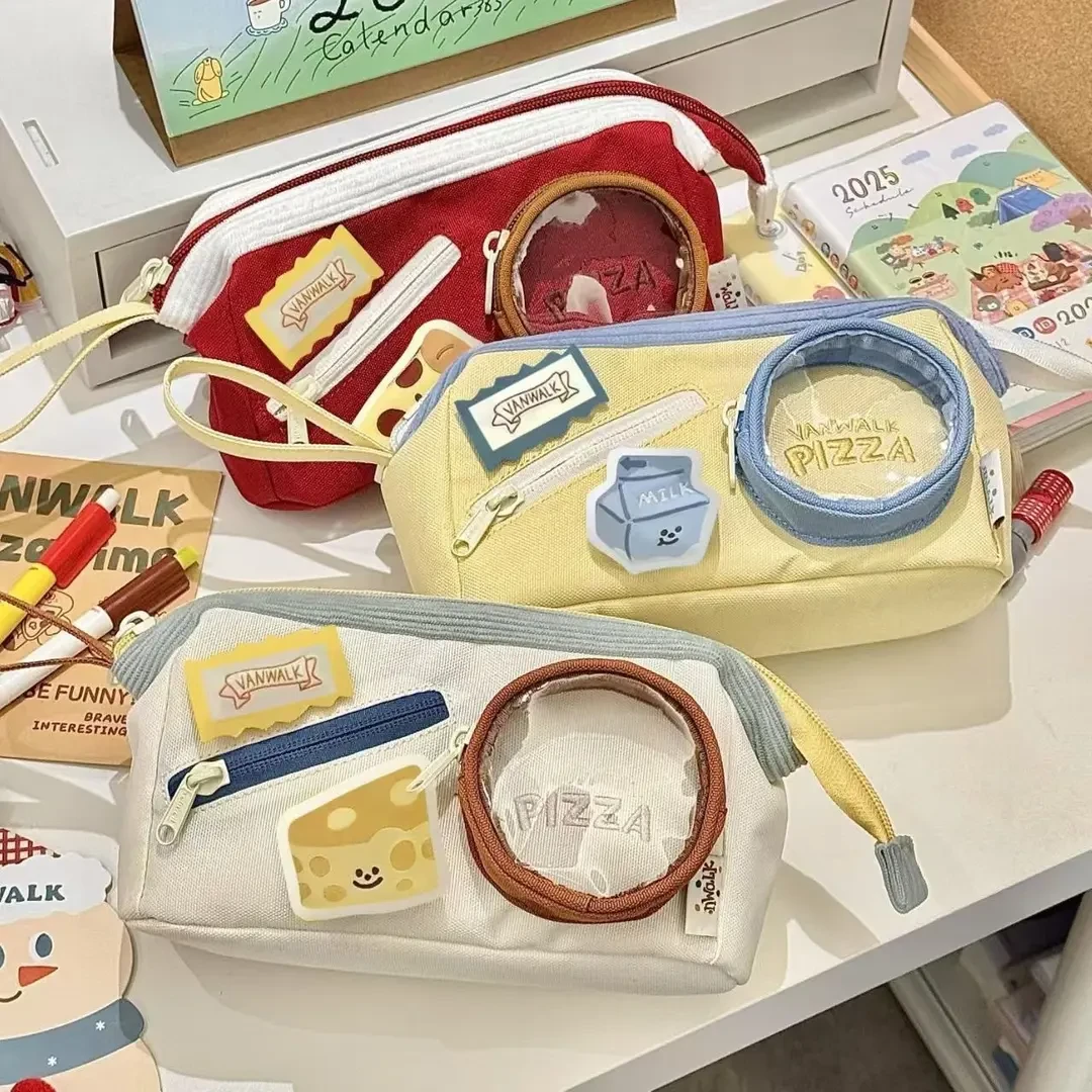 新品新款可爱食物痛包高颜值大容量学生手提文具盒铅笔收纳袋笔袋