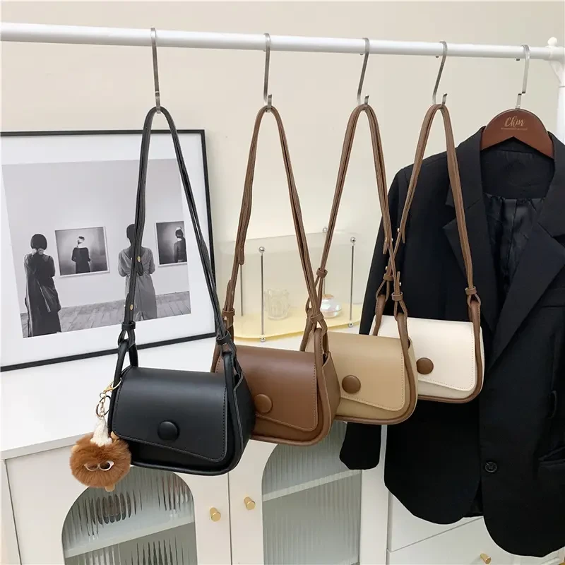 新款洋气简约百搭时尚精致小方包单肩斜挎包复古小众小包包D64