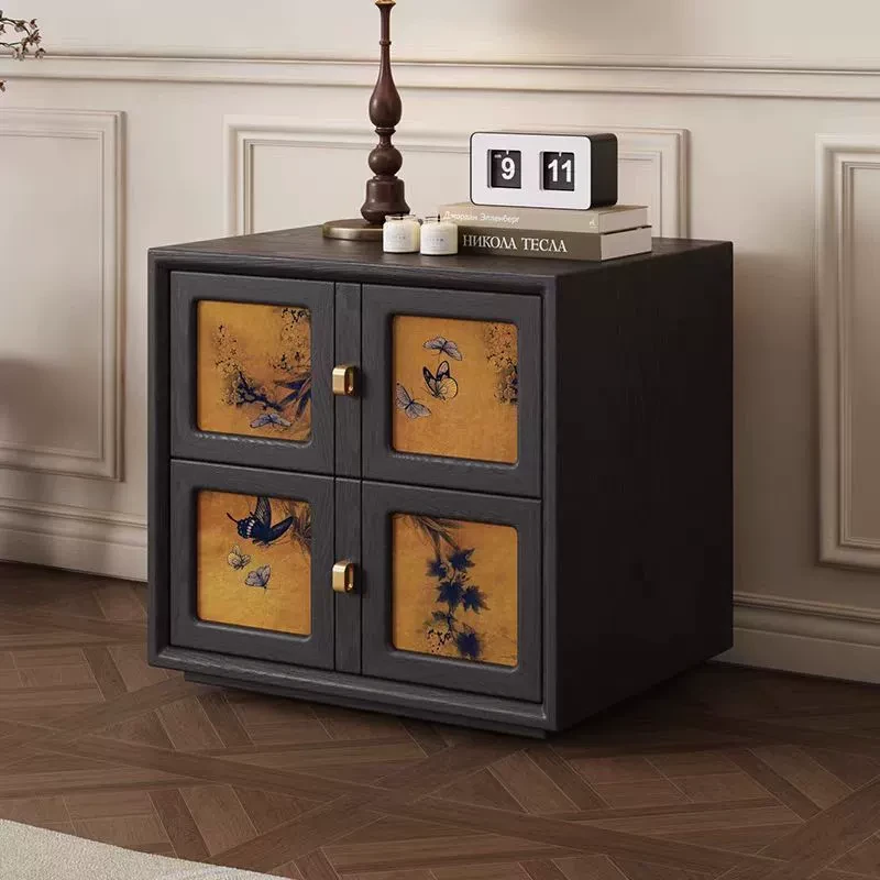 BEAUTIFY 法式复古风实木香云纱储物组合收纳柜白橡木斗柜