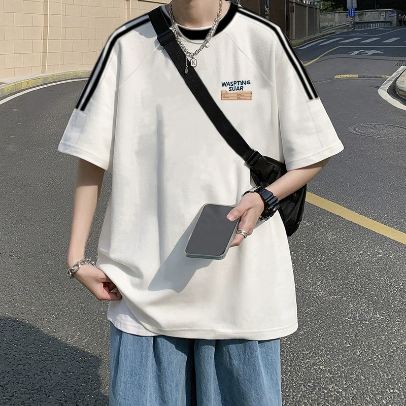 美式复古短袖T恤男夏季2025新款宽松设计感小众日系ins潮牌上衣服