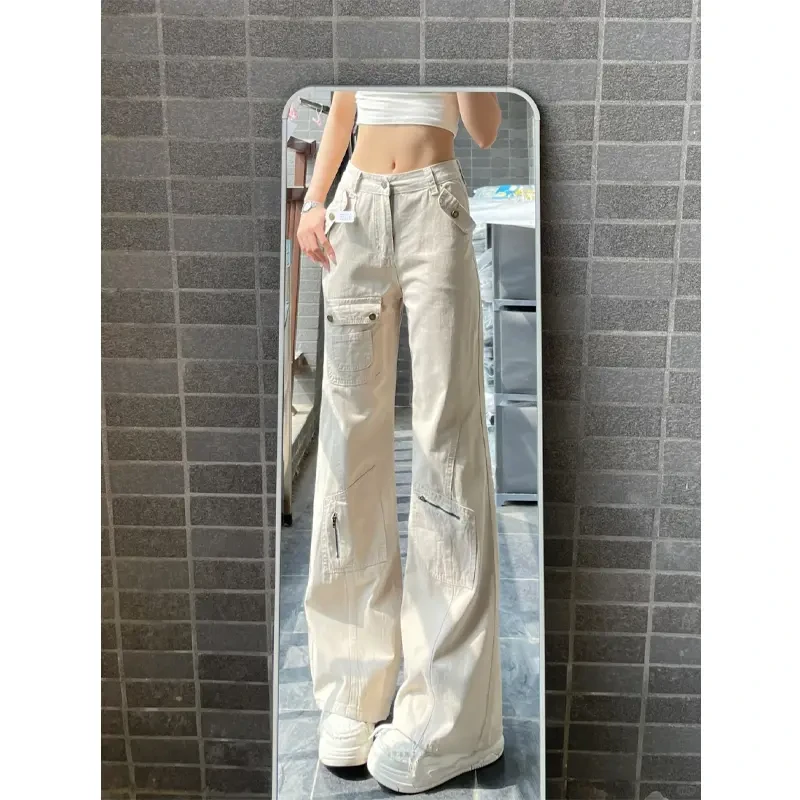美式设计感多口袋牛仔裤男款春秋痞帅潮男裤子hiphop高街微喇长裤