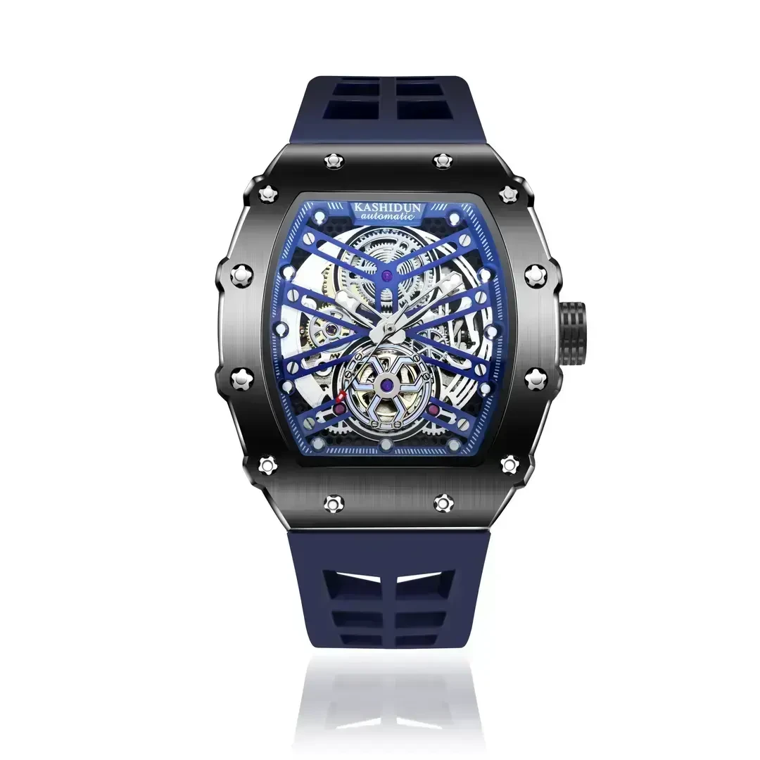 【LDD补贴】KASHIDUN酒桶型男士全自动机械腕表-KSD8824黑蓝
