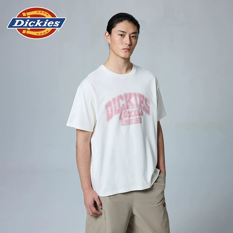 Dickies25春夏新品 宽松字母印花短袖T恤情侣DK0A88E3