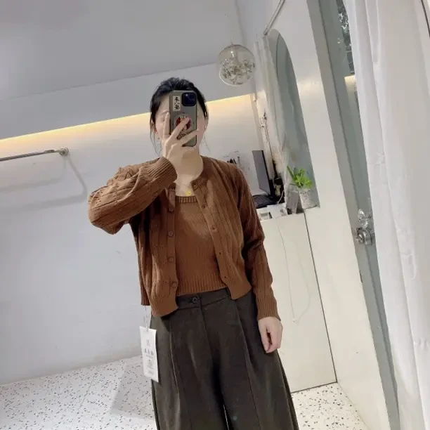 两件套开衫外套修身➕背心2209