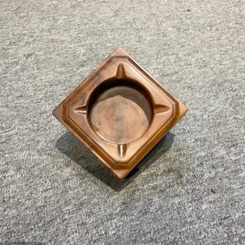 【微瑕疵加厚】实木烟灰缸新中式客厅书房无盖烟灰缸实惠家用