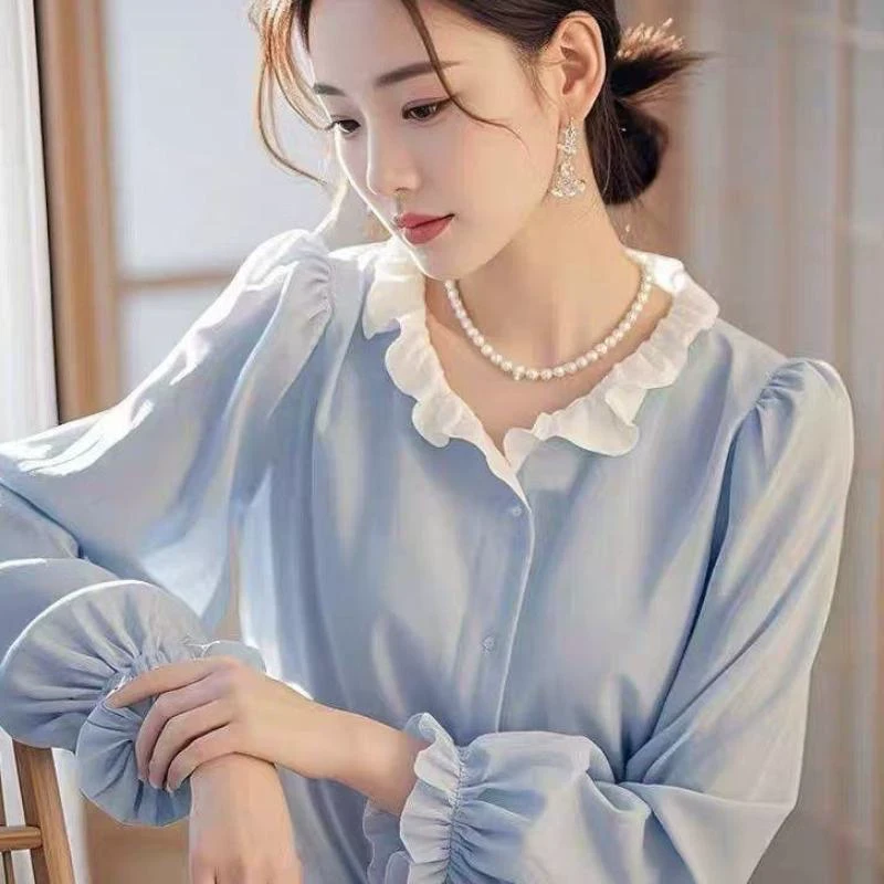 2025新款独特漂亮上衣轻奢感法式气质通勤粉色长袖衬衫女早秋个性