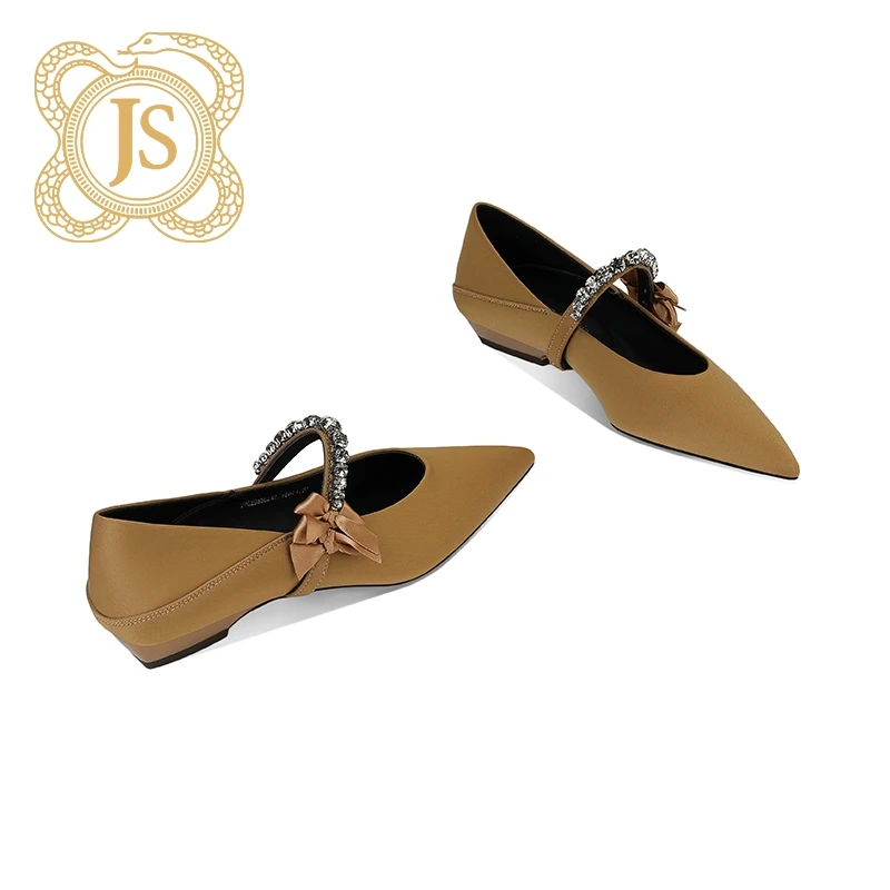 已开价，2862D52524Z一字带尖头女玛丽珍鞋新颖设计感低跟单鞋女