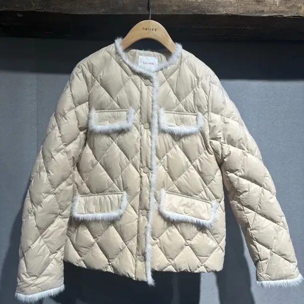 宇姐精选152J9 纳薇小香风羽绒服外套