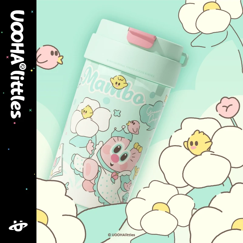 uooha多巴胺咖啡杯陶瓷内胆保温杯儿童便携水杯女生可爱吸管杯子