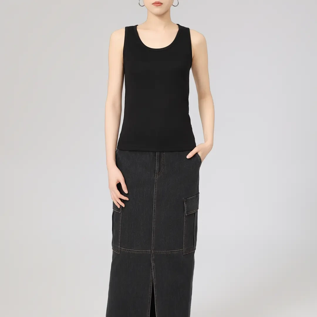 AMASS/阿玛施新款针织打底衣气质百搭运动休闲修身背心女 530072