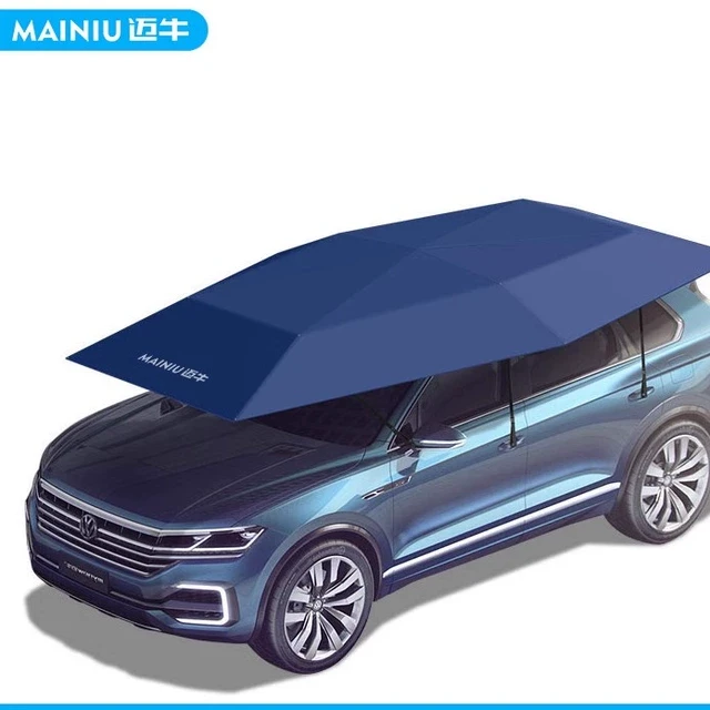 迈牛半自动移动车篷汽车遮阳伞车顶折叠防晒车载隔热防冰雹停车棚
