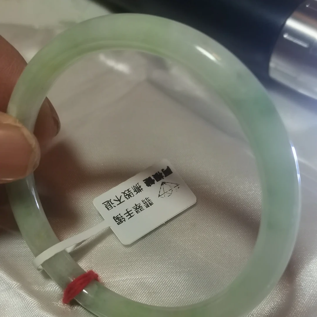 翡翠手镯冰透56-57圈口女孩手镯A货玉手镯天然缅甸翡翠手镯