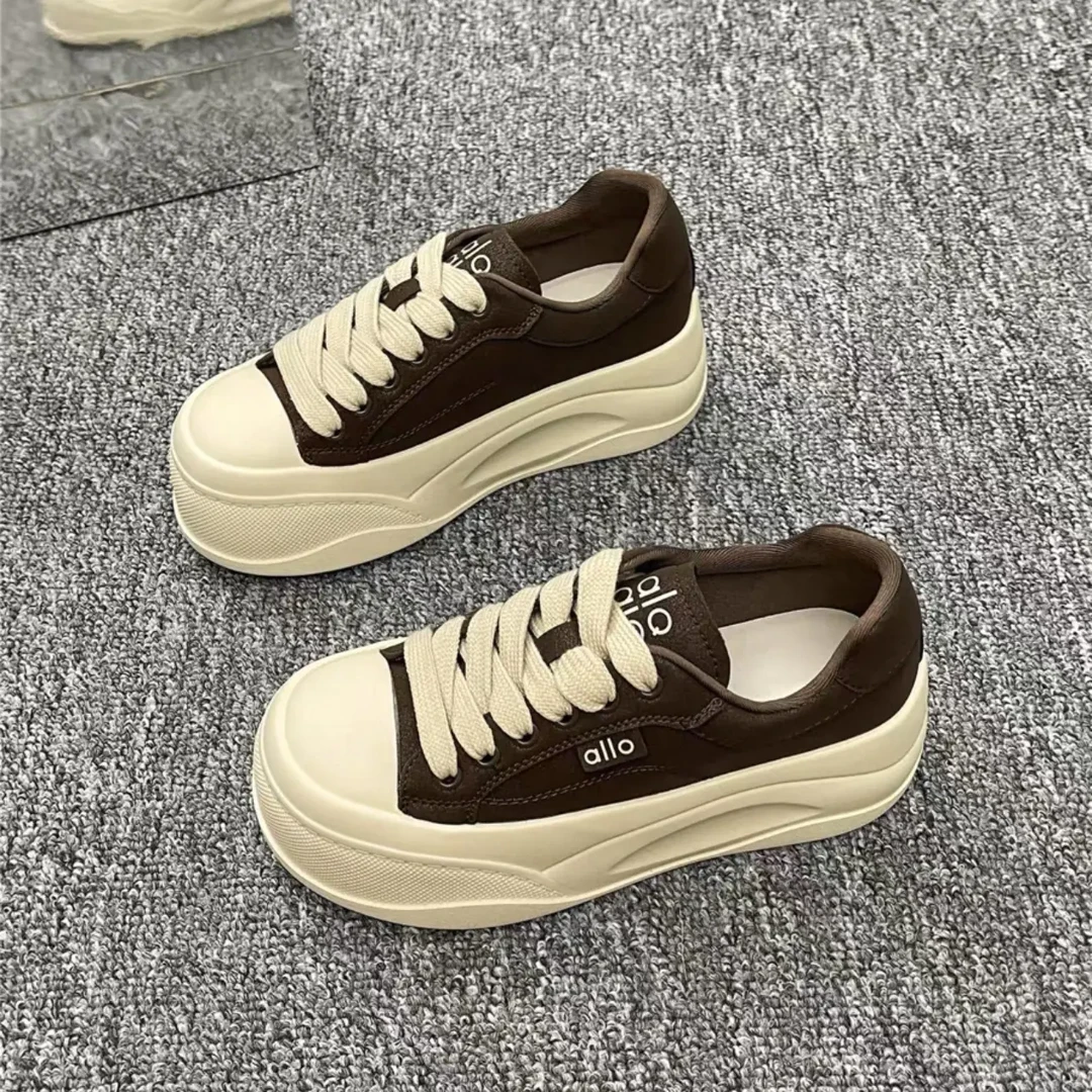 秋冬真皮厚底加绒保暖小白鞋女百搭休闲运动增高板鞋软底