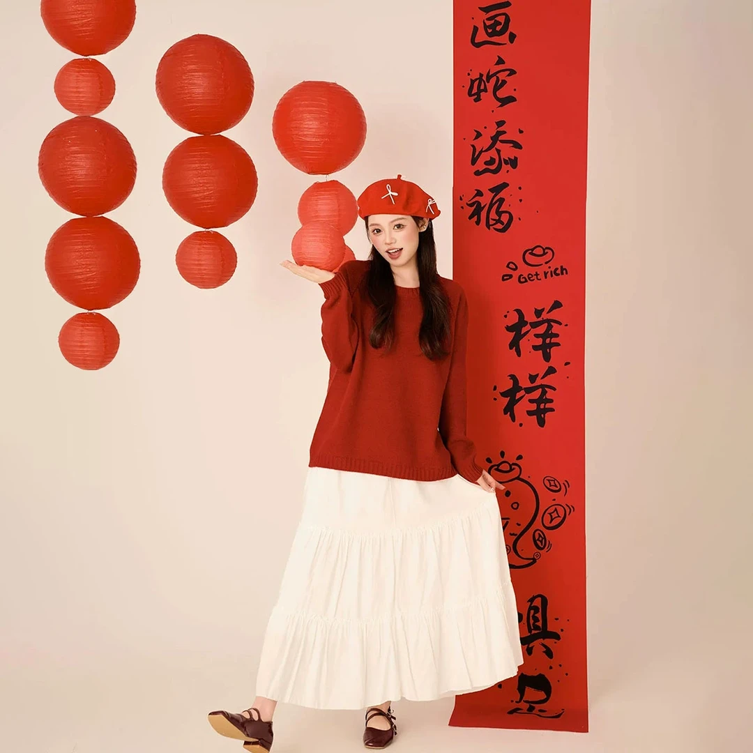 2025喜乐蛇年新年拍照道具外景拍摄挂布条幅儿童背景过年摄影装饰